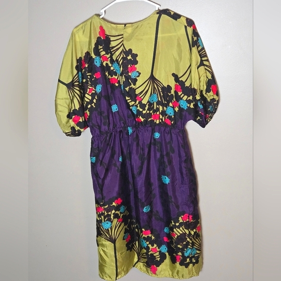 Kenar 100% Silk Boho Chic Empire Waist Floral Festival Gypsy Dress, Size 8 - Picture 3 of 6